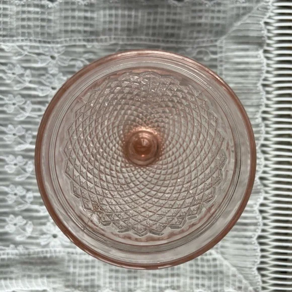 Miss America Anchor Hocking Pink Depression Footed Glass Goblet - Picture 2 of 3